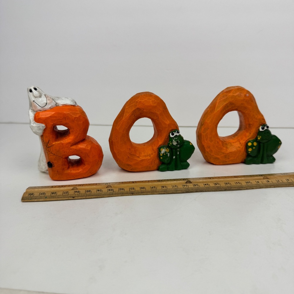 Midwest of Cannon Falls Rustic Boo Halloween Tabletop Deco Ghost Frog READ As Is